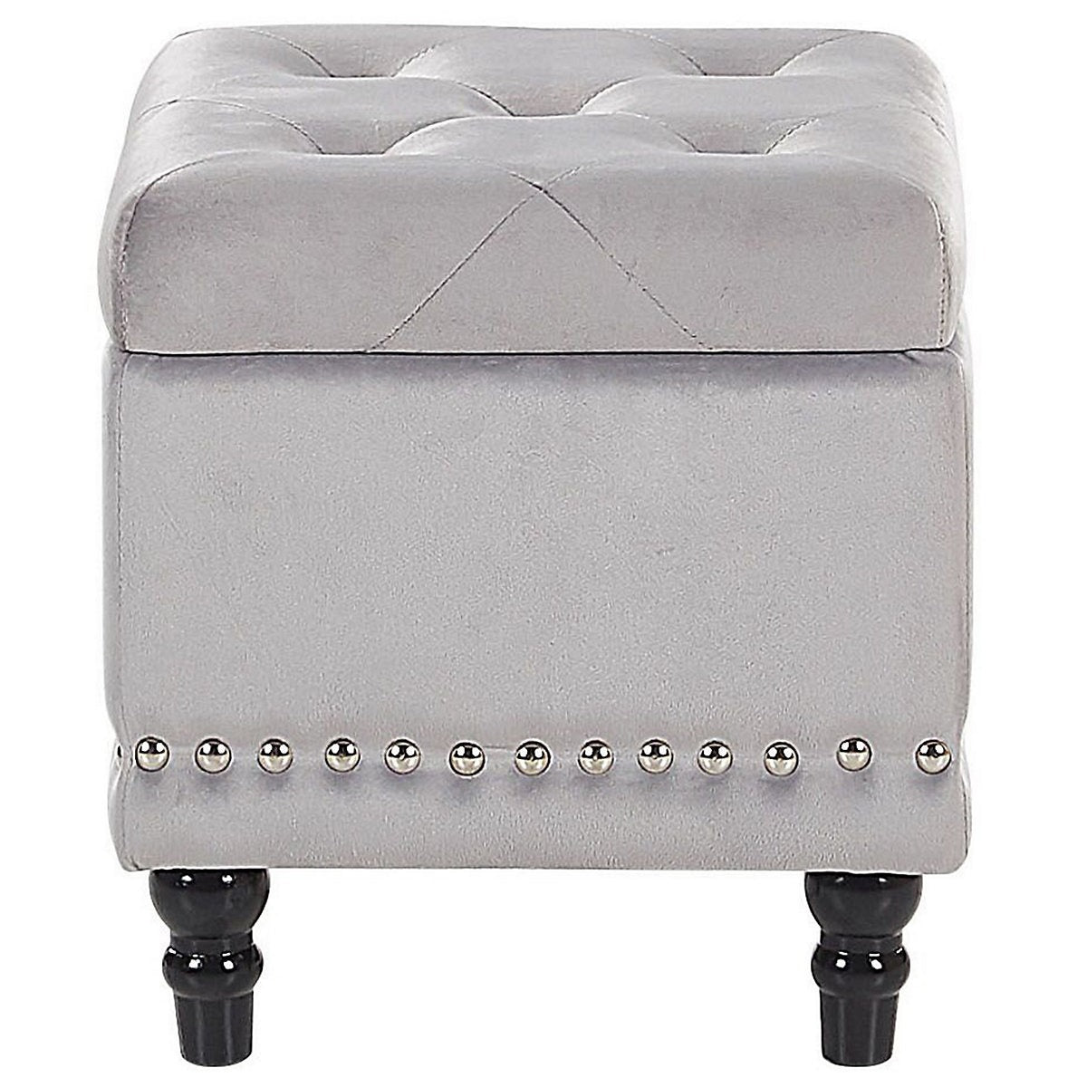 Loretto Velvet Storage Pouffe for Glamorous Living Rooms-Furniture Kingdom